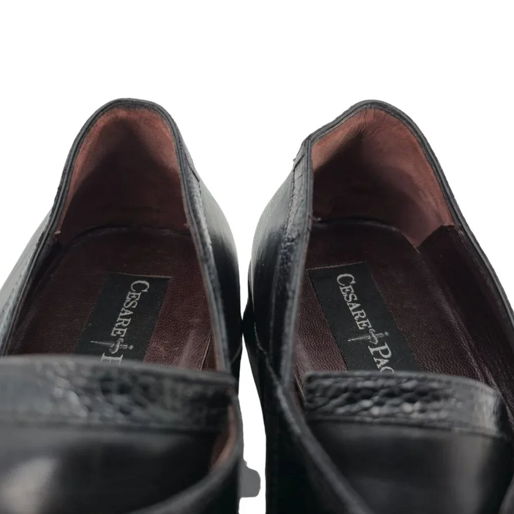 Cesare Paciotti Mens 12 Italy Black Leather Alligator Monk Loafers Dress Shoes - Picture 11 of 12